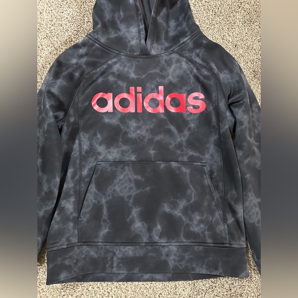 Adidas Kids Black Hoodie with Red Logo - Picture 6 of 8